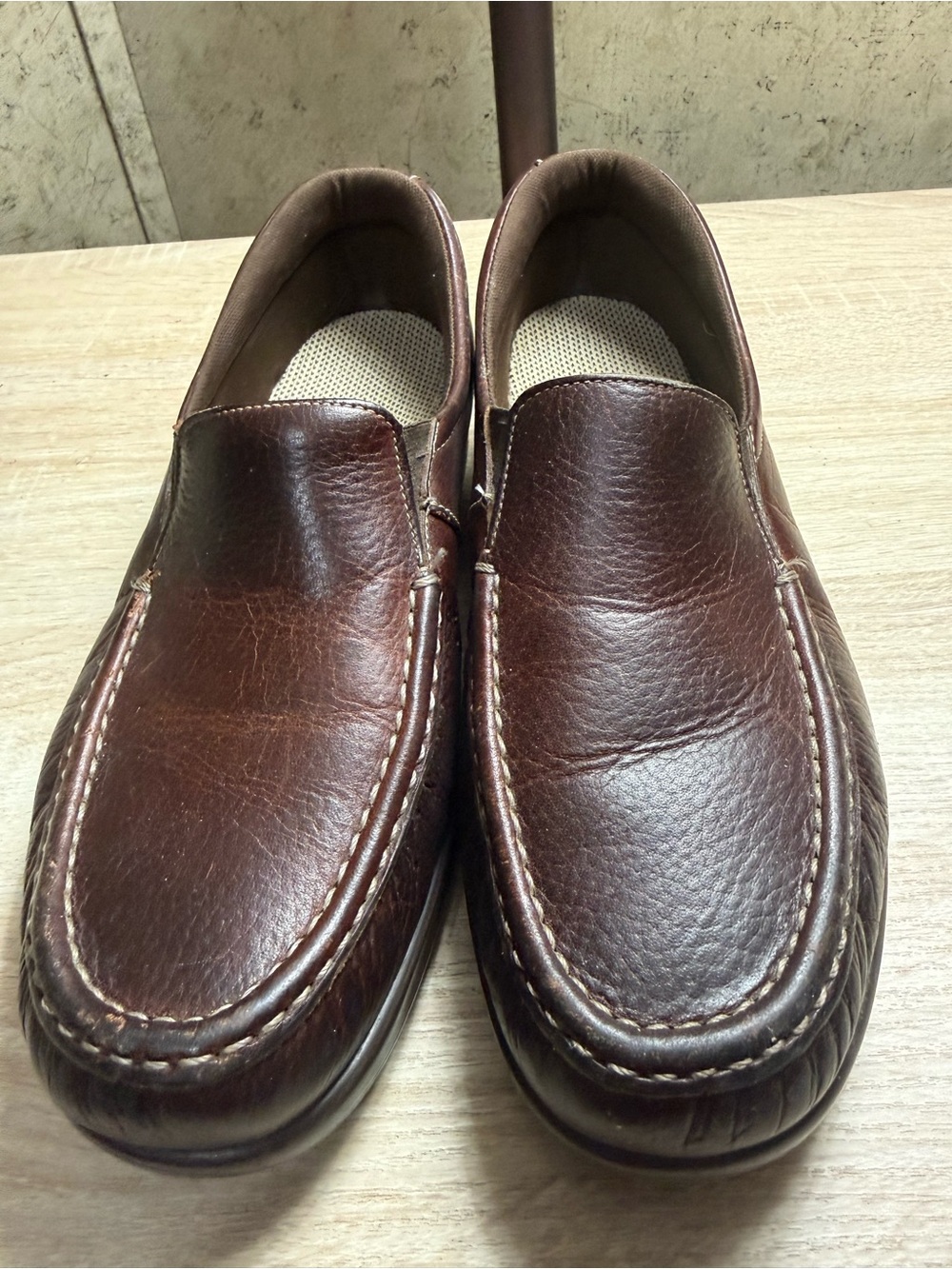 SAS Women’s Brown Leather Slip-On Loafers